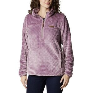 Columbia Women's Fire Side Sherpa 1/4 Zip Plush Fleece Pullover-Purple-Size M